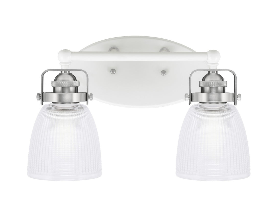 Toltec Easton 1932-WHBN-500 Bath Vanity Light 15 in. wide - White & Brushed Nickel