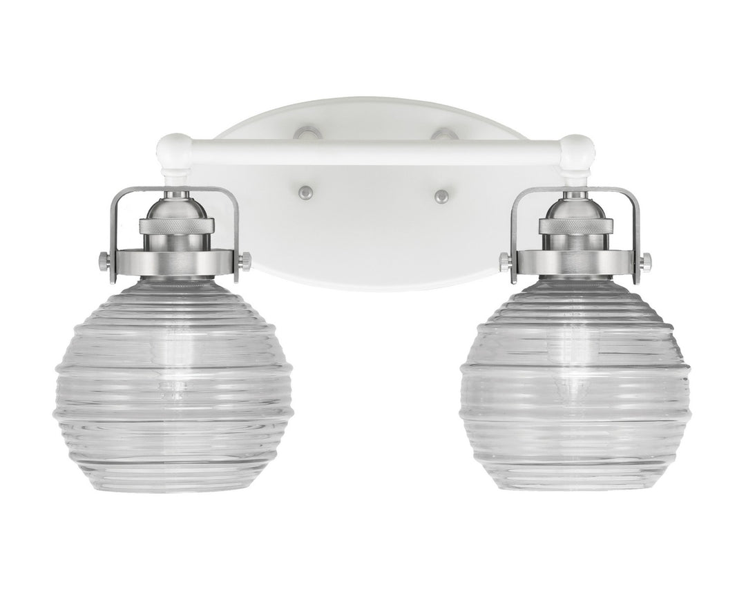 Toltec Easton 1932-WHBN-5110 Bath Vanity Light 16 in. wide - White & Brushed Nickel