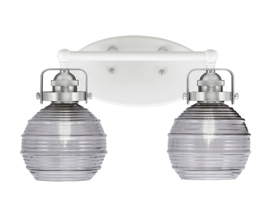 Toltec Easton 1932-WHBN-5112 Bath Vanity Light 16 in. wide - White & Brushed Nickel