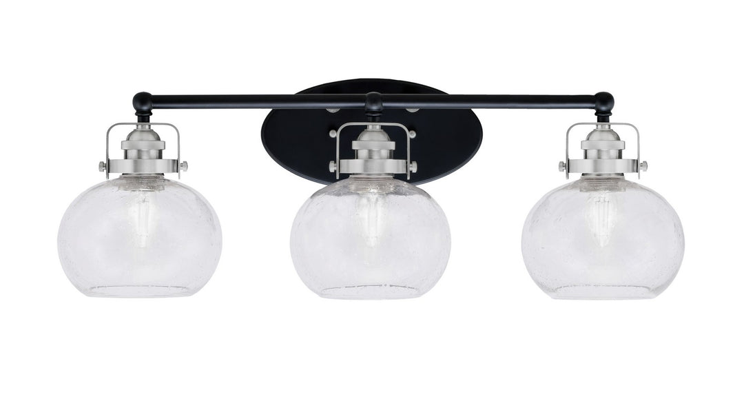 Toltec Easton 1933-MBBN-202 Bath Vanity Light 27 in. wide - Matte Black & Brushed Nickel