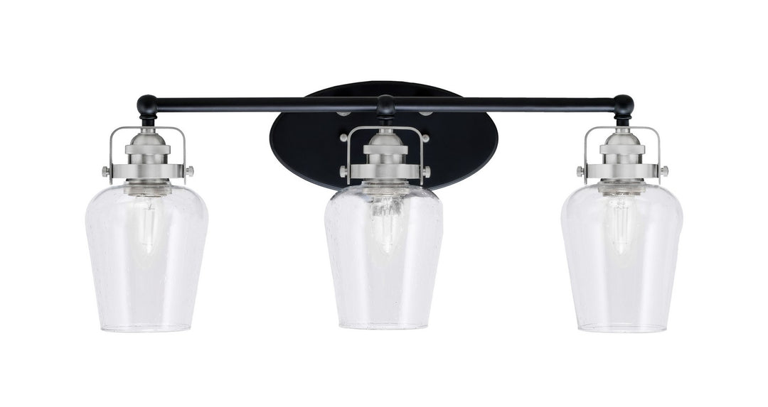 Toltec Easton 1933-MBBN-210 Bath Vanity Light 25 in. wide - Matte Black & Brushed Nickel