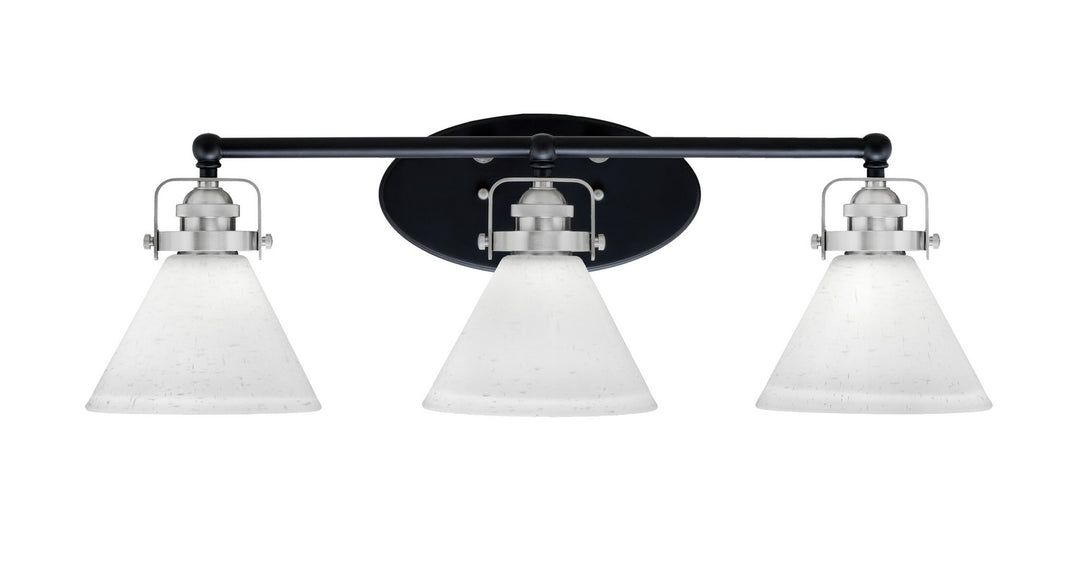 Toltec Easton 1933-MBBN-312 Bath Vanity Light 27 in. wide - Matte Black & Brushed Nickel