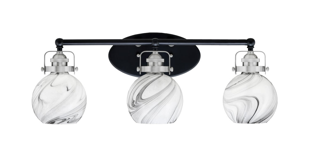 Toltec Easton 1933-MBBN-4109 Bath Vanity Light 26 in. wide - Matte Black & Brushed Nickel