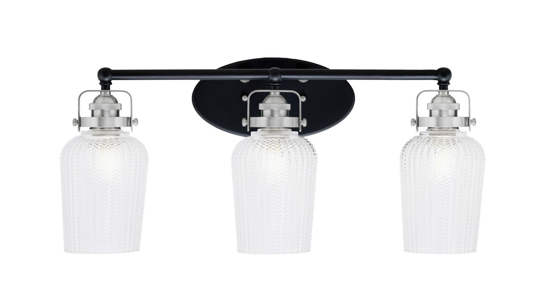 Toltec Easton 1933-MBBN-4250 Bath Vanity Light 25 in. wide - Matte Black & Brushed Nickel