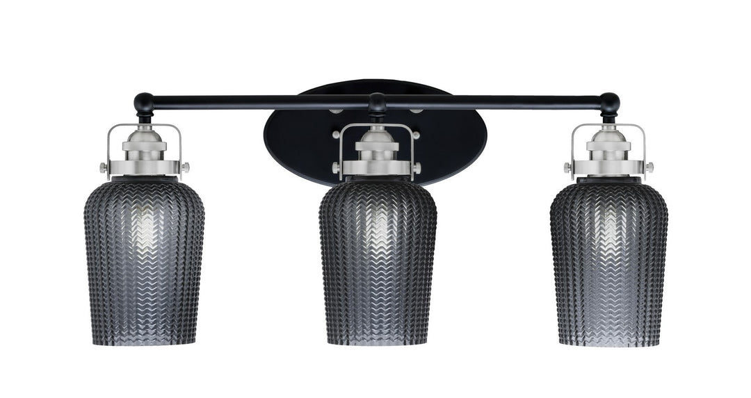 Toltec Easton 1933-MBBN-4252 Bath Vanity Light 25 in. wide - Matte Black & Brushed Nickel