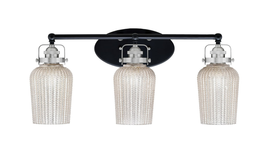 Toltec Easton 1933-MBBN-4253 Bath Vanity Light 25 in. wide - Matte Black & Brushed Nickel