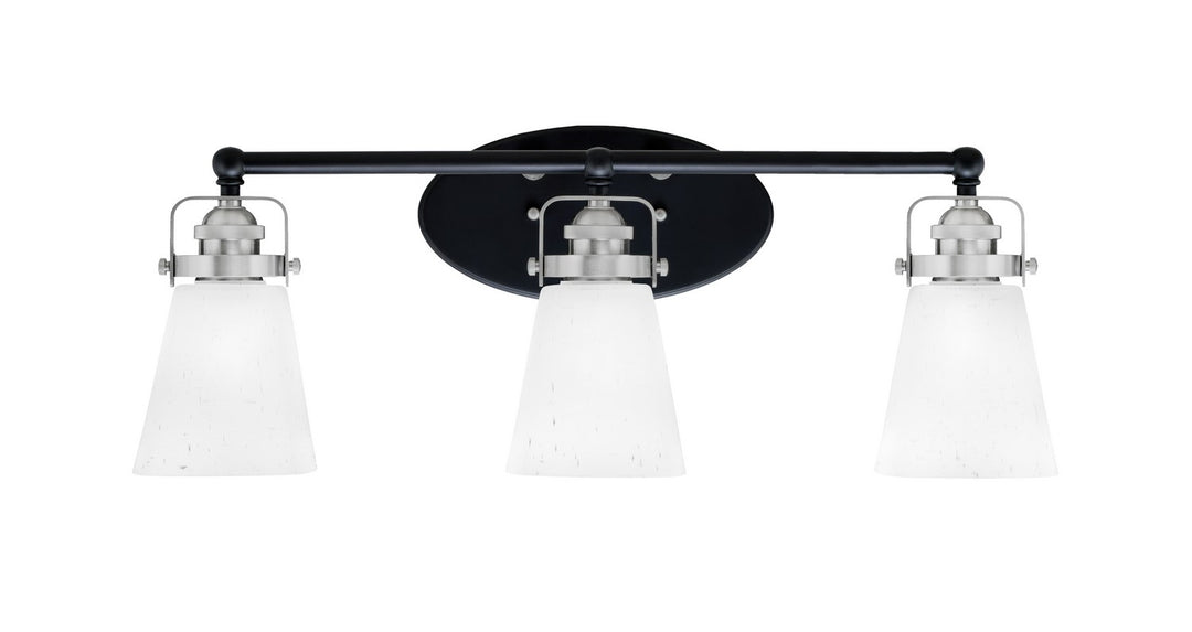 Toltec Easton 1933-MBBN-460 Bath Vanity Light 25 in. wide - Matte Black & Brushed Nickel