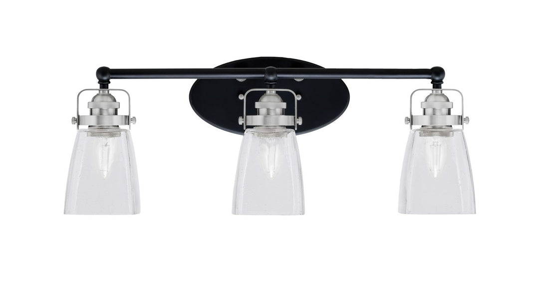 Toltec Easton 1933-MBBN-461 Bath Vanity Light 25 in. wide - Matte Black & Brushed Nickel