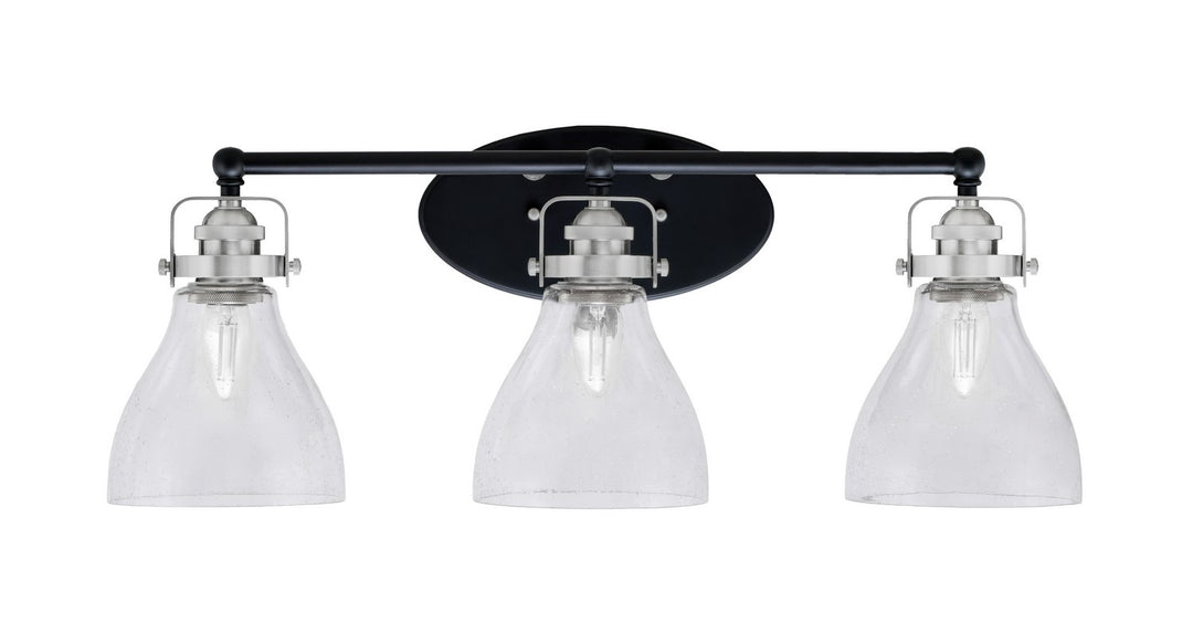 Toltec Easton 1933-MBBN-4760 Bath Vanity Light 27 in. wide - Matte Black & Brushed Nickel