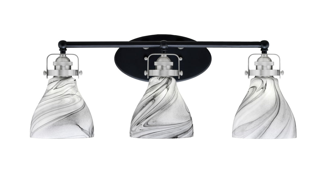 Toltec Easton 1933-MBBN-4769 Bath Vanity Light 27 in. wide - Matte Black & Brushed Nickel