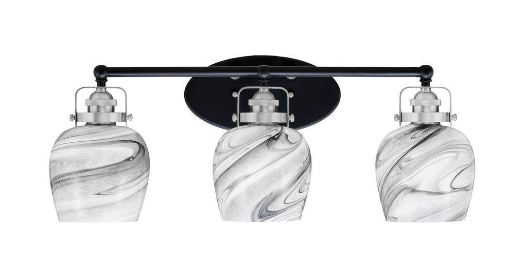 Toltec Easton 1933-MBBN-4819 Bath Vanity Light 26 in. wide - Matte Black & Brushed Nickel