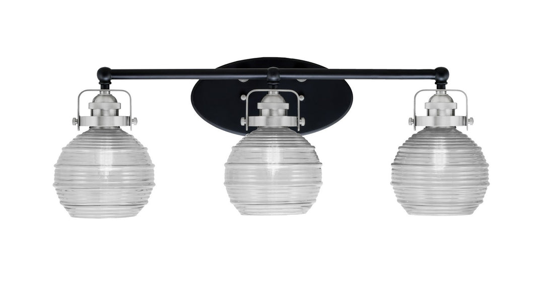 Toltec Easton 1933-MBBN-5110 Bath Vanity Light 26 in. wide - Matte Black & Brushed Nickel