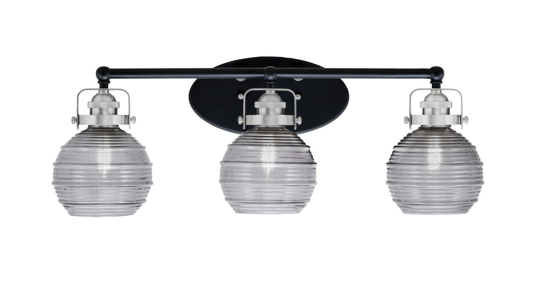 Toltec Easton 1933-MBBN-5112 Bath Vanity Light 26 in. wide - Matte Black & Brushed Nickel