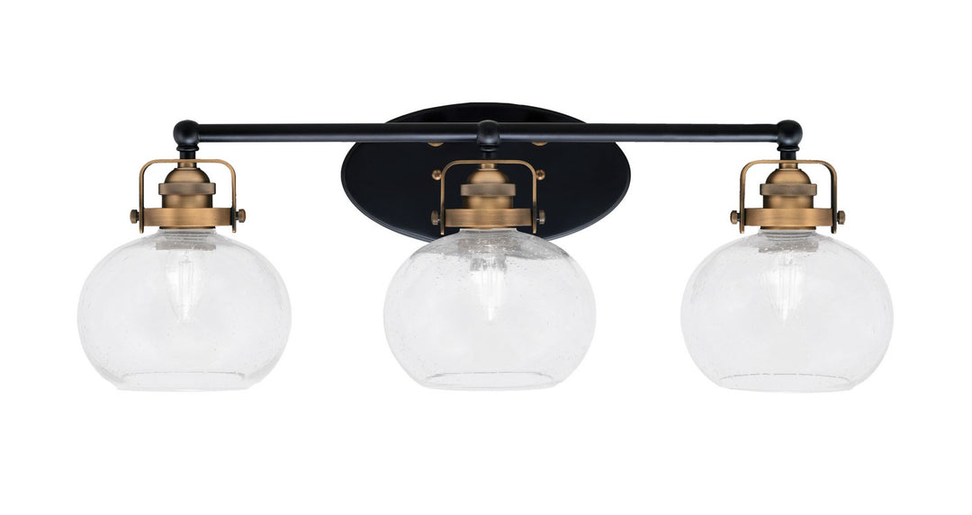 Toltec Easton 1933-MBBR-202 Bath Vanity Light 27 in. wide - Matte Black & Brass
