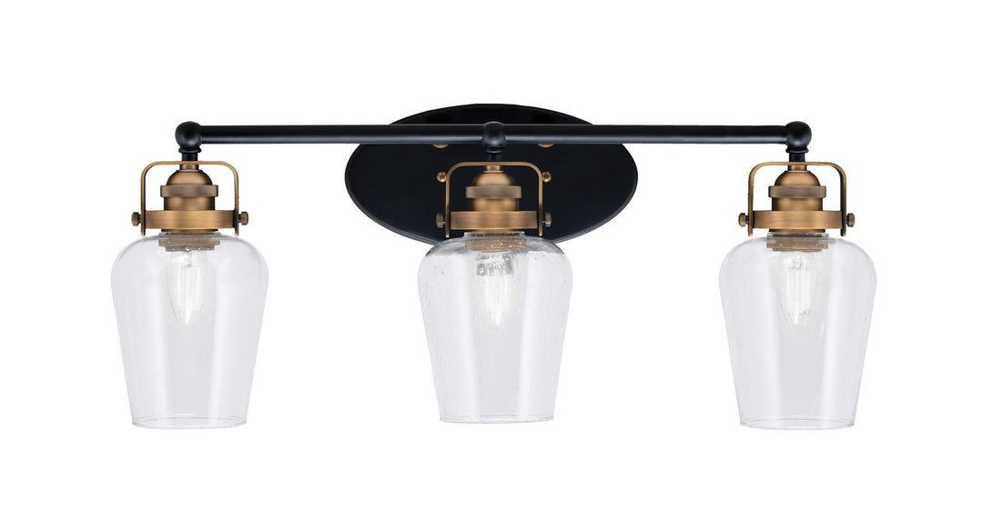 Toltec Easton 1933-MBBR-210 Bath Vanity Light 25 in. wide - Matte Black & Brass