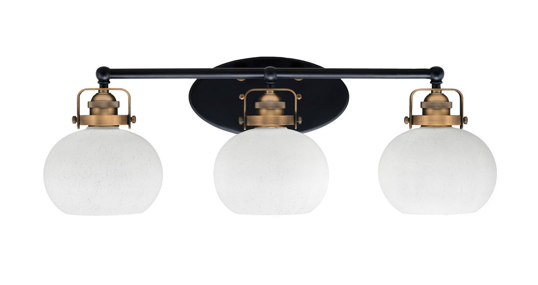 Toltec Easton 1933-MBBR-212 Bath Vanity Light 27 in. wide - Matte Black & Brass