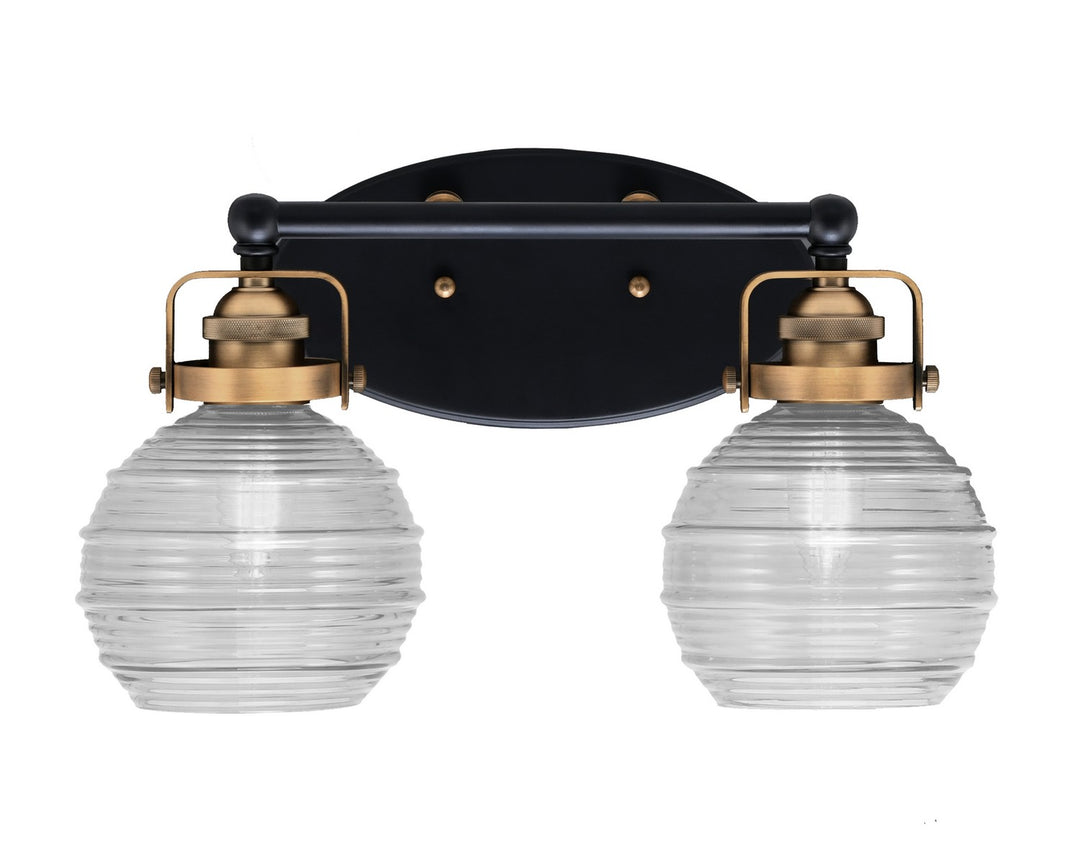 Toltec Easton 1932-MBBR-5110 Bath Vanity Light 16 in. wide - Matte Black & Brass