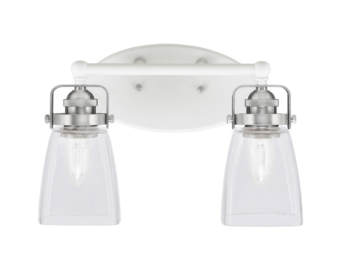 Toltec Easton 1932-WHBN-461 Bath Vanity Light 15 in. wide - White & Brushed Nickel