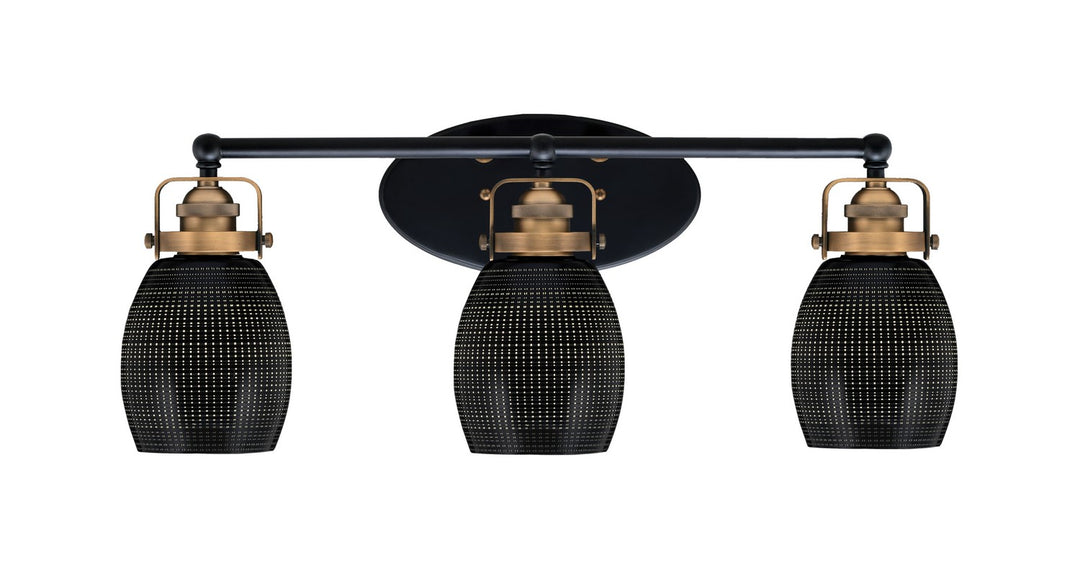 Toltec Easton 1933-MBBR-4029 Bath Vanity Light 25 in. wide - Matte Black & Brass