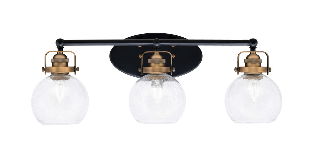 Toltec Easton 1933-MBBR-4100 Bath Vanity Light 26 in. wide - Matte Black & Brass