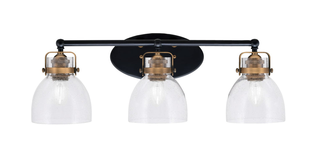 Toltec Easton 1933-MBBR-4110 Bath Vanity Light 26 in. wide - Matte Black & Brass