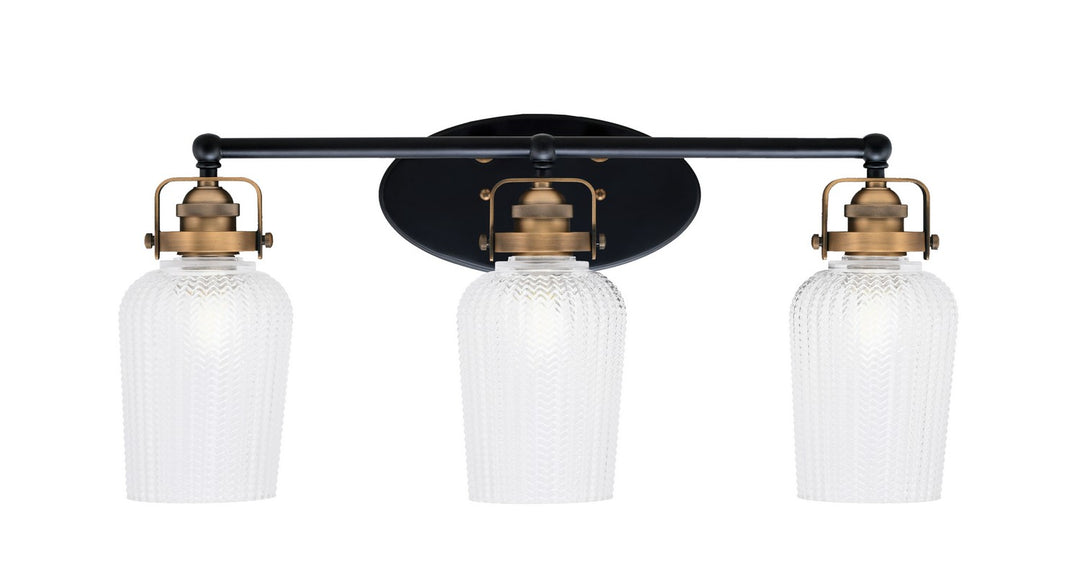 Toltec Easton 1933-MBBR-4250 Bath Vanity Light 25 in. wide - Matte Black & Brass