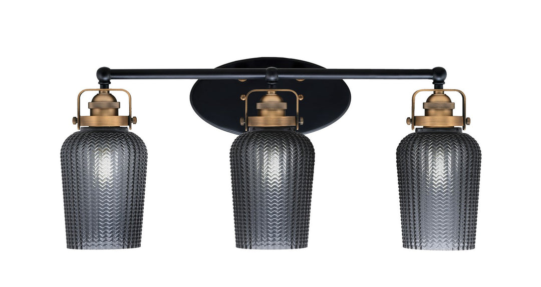 Toltec Easton 1933-MBBR-4252 Bath Vanity Light 25 in. wide - Matte Black & Brass