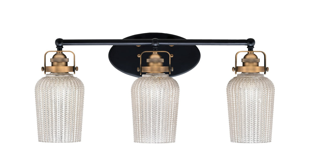 Toltec Easton 1933-MBBR-4253 Bath Vanity Light 25 in. wide - Matte Black & Brass