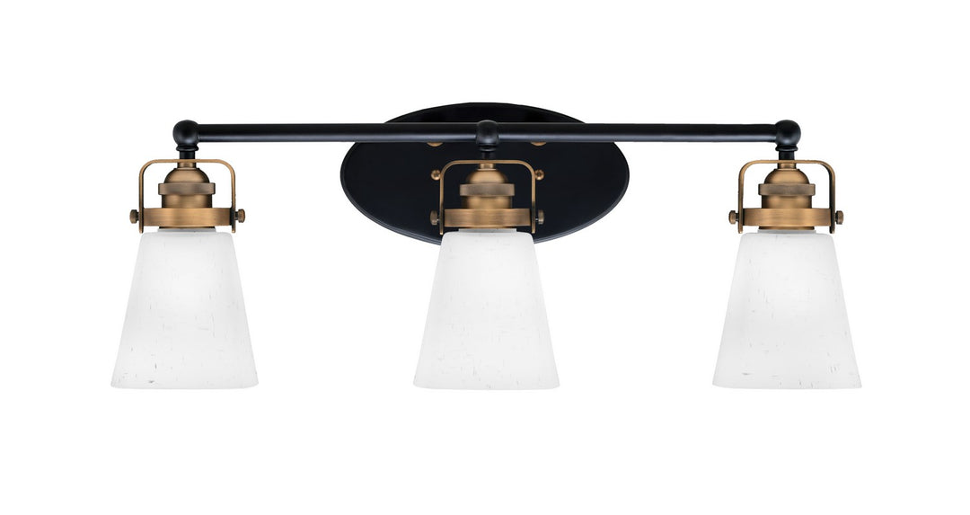 Toltec Easton 1933-MBBR-460 Bath Vanity Light 25 in. wide - Matte Black & Brass
