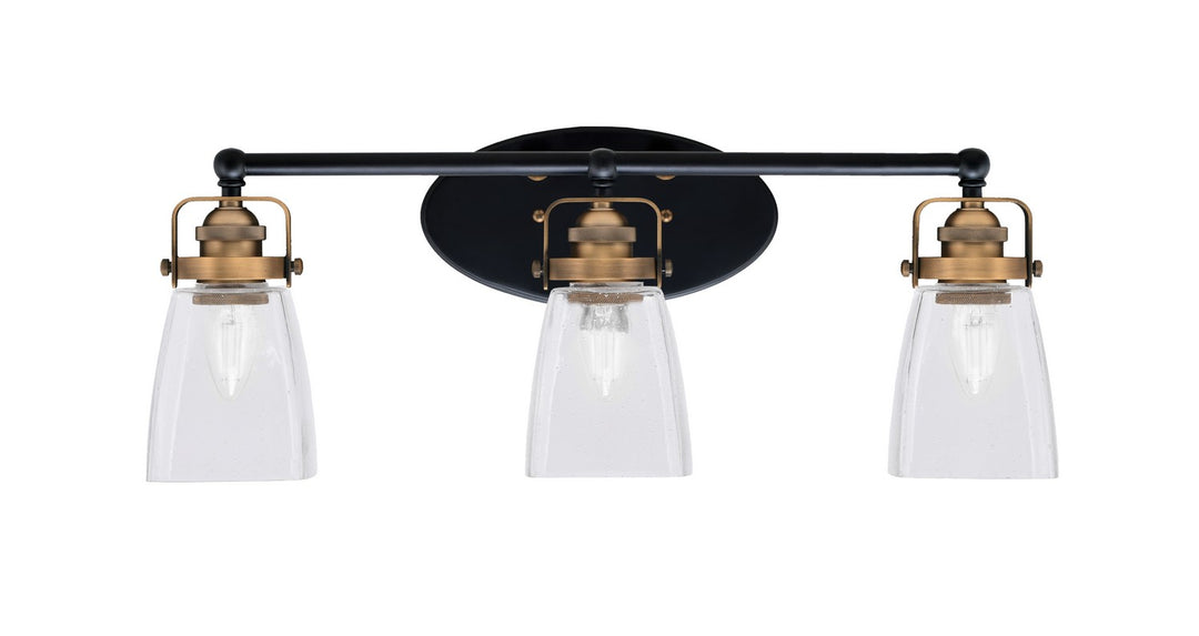 Toltec Easton 1933-MBBR-461 Bath Vanity Light 25 in. wide - Matte Black & Brass