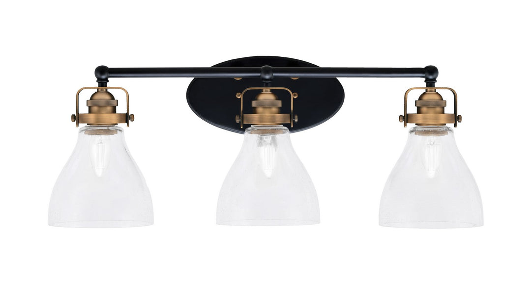 Toltec Easton 1933-MBBR-4760 Bath Vanity Light 27 in. wide - Matte Black & Brass