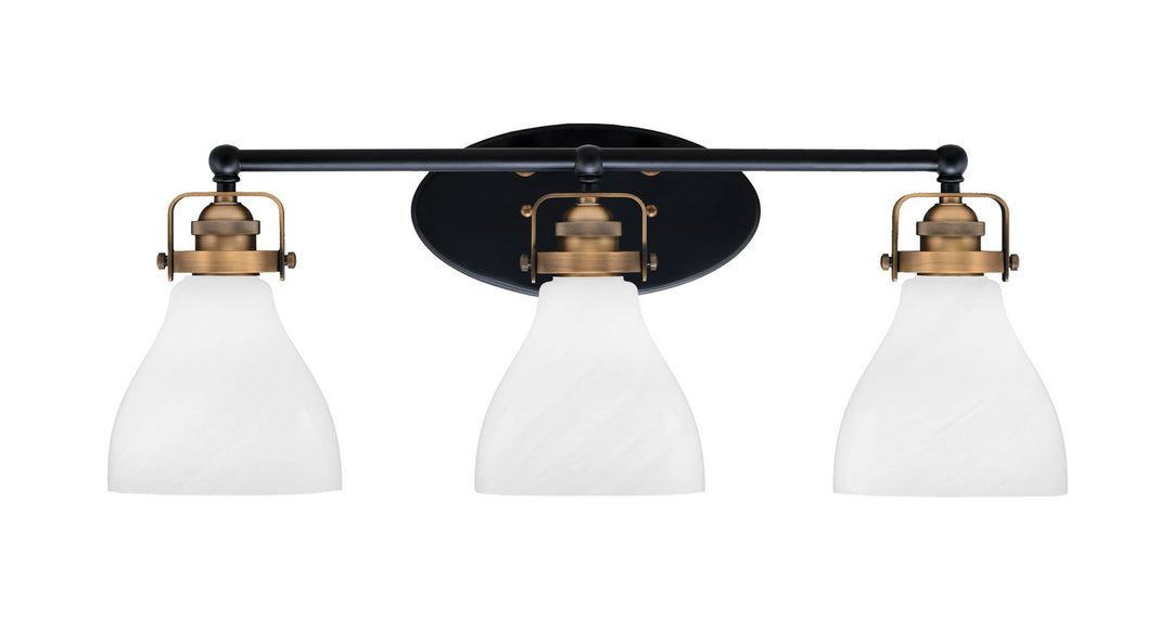 Toltec Easton 1933-MBBR-4761 Bath Vanity Light 27 in. wide - Matte Black & Brass