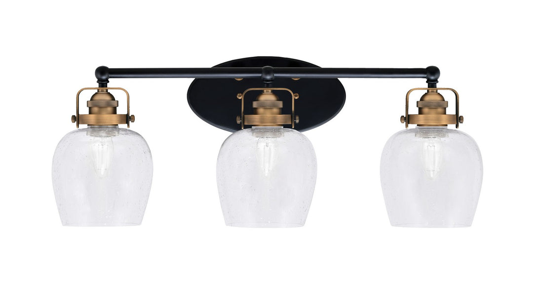 Toltec Easton 1933-MBBR-4810 Bath Vanity Light 26 in. wide - Matte Black & Brass
