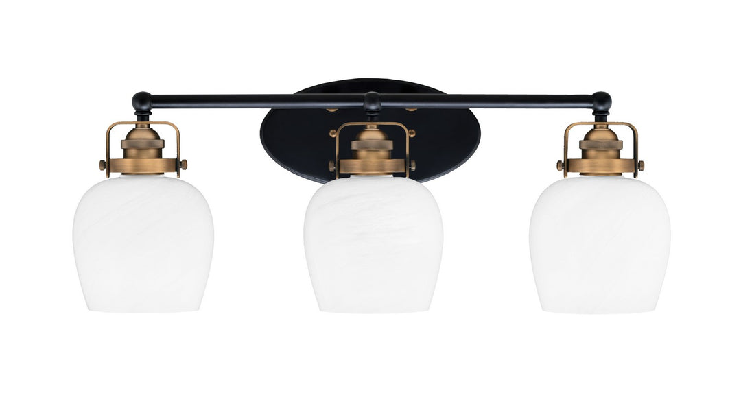 Toltec Easton 1933-MBBR-4811 Bath Vanity Light 26 in. wide - Matte Black & Brass