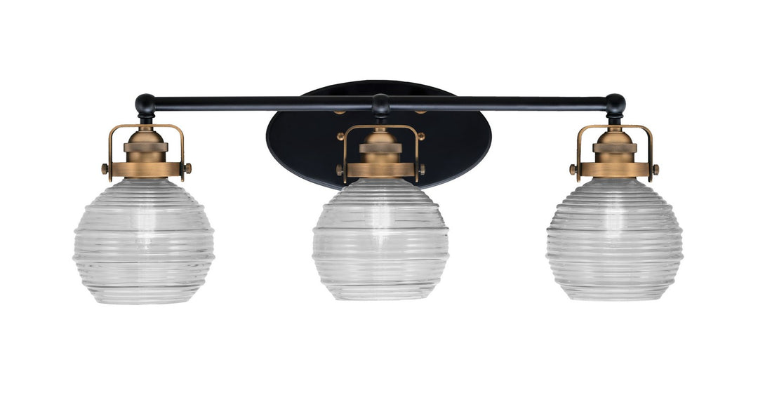 Toltec Easton 1933-MBBR-5110 Bath Vanity Light 26 in. wide - Matte Black & Brass