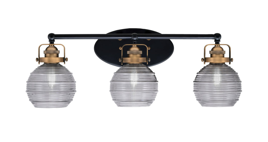 Toltec Easton 1933-MBBR-5112 Bath Vanity Light 26 in. wide - Matte Black & Brass