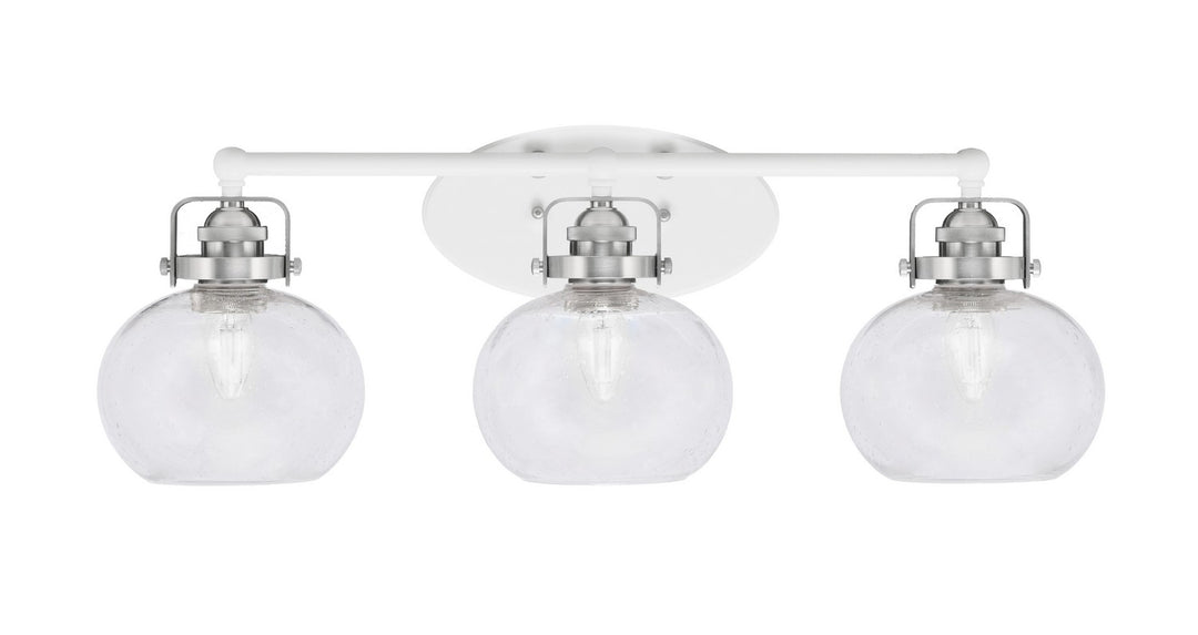 Toltec Easton 1933-WHBN-202 Bath Vanity Light 27 in. wide - White & Brushed Nickel
