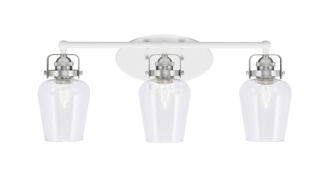 Toltec Easton 1933-WHBN-210 Bath Vanity Light 25 in. wide - White & Brushed Nickel