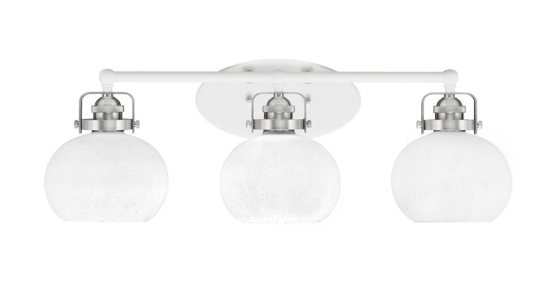 Toltec Easton 1933-WHBN-212 Bath Vanity Light 27 in. wide - White & Brushed Nickel