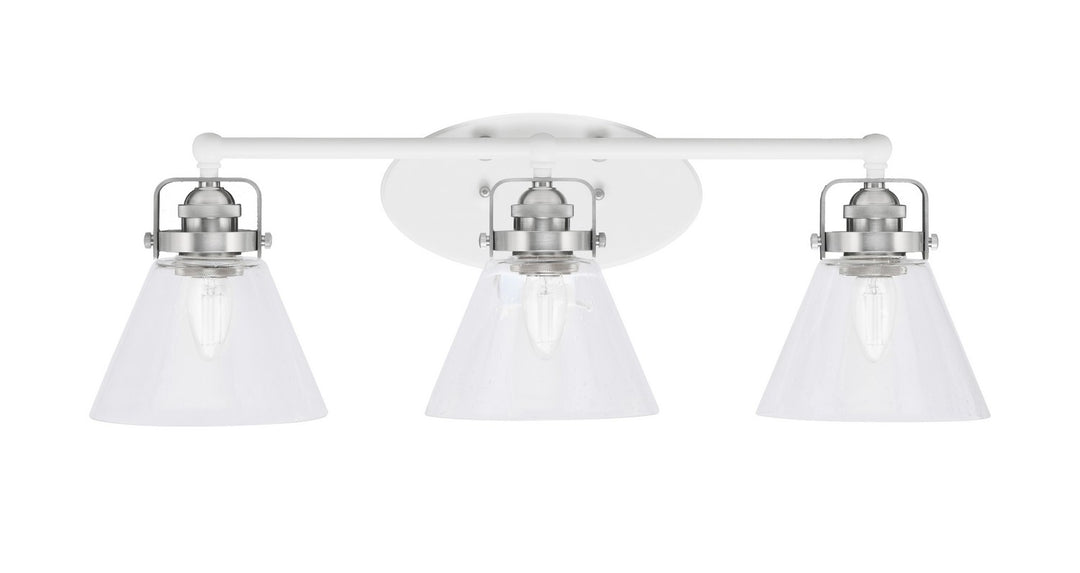 Toltec Easton 1933-WHBN-302 Bath Vanity Light 27 in. wide - White & Brushed Nickel