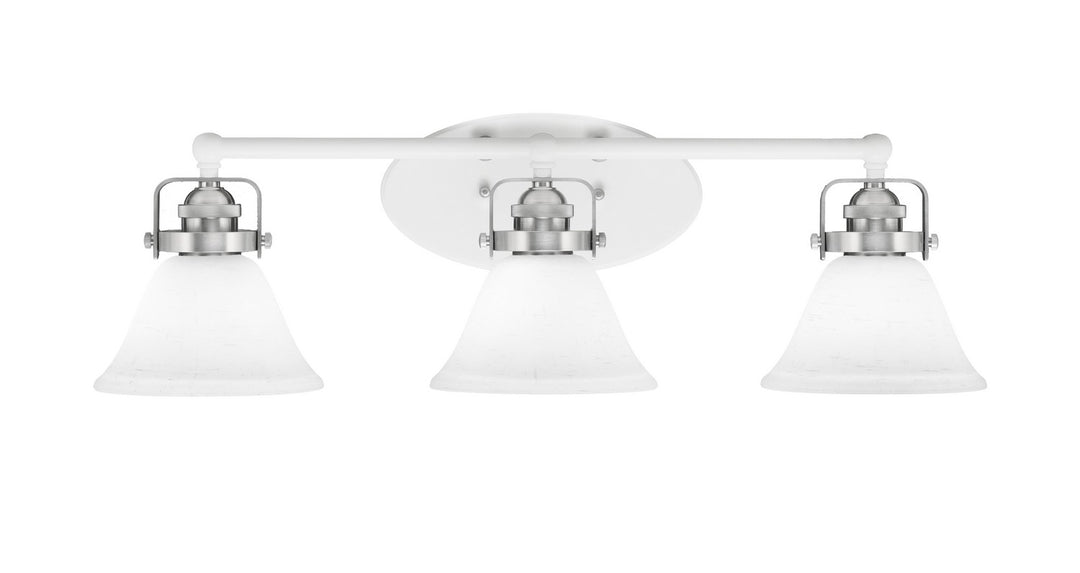 Toltec Easton 1933-WHBN-311 Bath Vanity Light 27 in. wide - White & Brushed Nickel