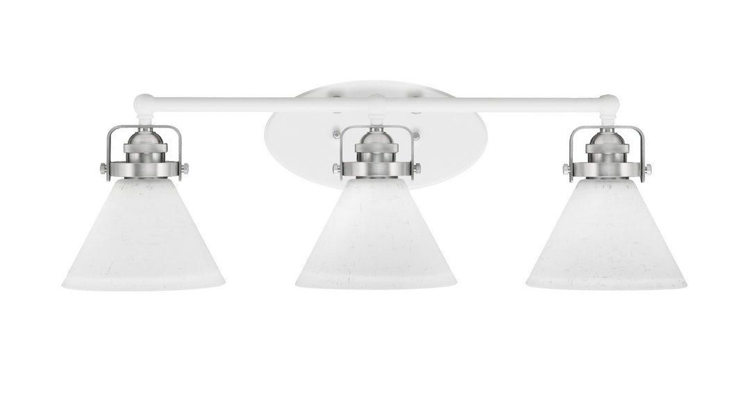 Toltec Easton 1933-WHBN-312 Bath Vanity Light 27 in. wide - White & Brushed Nickel