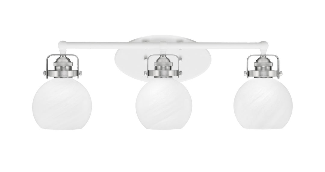 Toltec Easton 1933-WHBN-4101 Bath Vanity Light 26 in. wide - White & Brushed Nickel