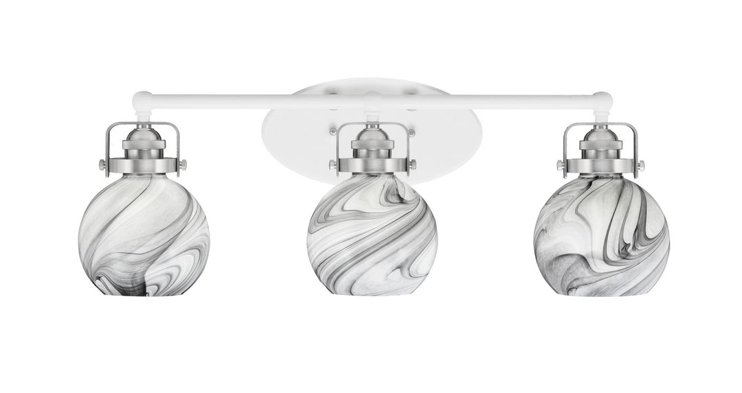Toltec Easton 1933-WHBN-4109 Bath Vanity Light 26 in. wide - White & Brushed Nickel