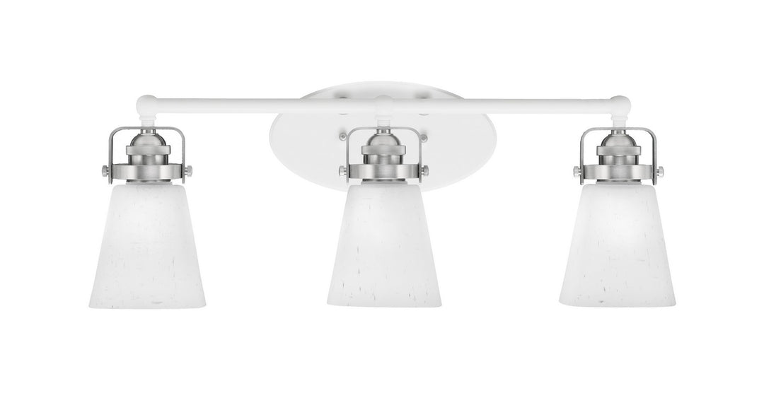 Toltec Easton 1933-WHBN-460 Bath Vanity Light 25 in. wide - White & Brushed Nickel