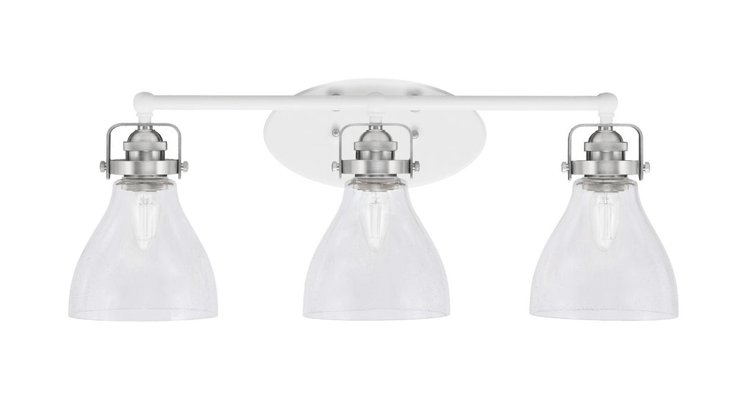 Toltec Easton 1933-WHBN-4760 Bath Vanity Light 27 in. wide - White & Brushed Nickel