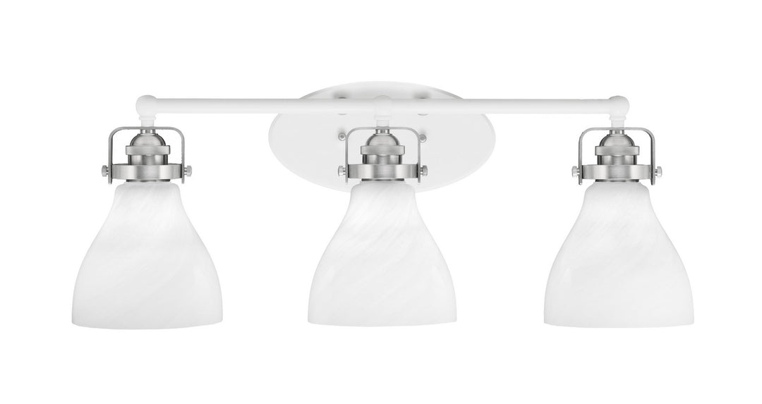 Toltec Easton 1933-WHBN-4761 Bath Vanity Light 27 in. wide - White & Brushed Nickel