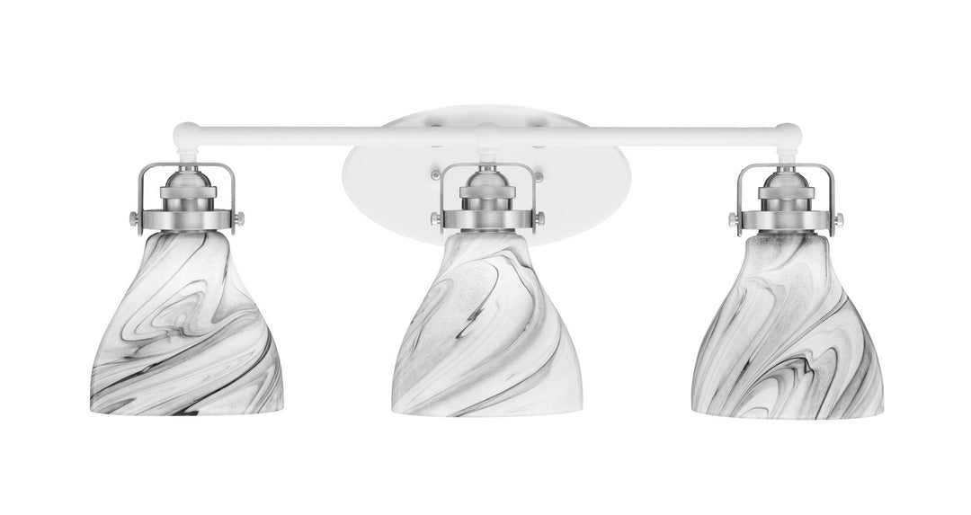 Toltec Easton 1933-WHBN-4769 Bath Vanity Light 27 in. wide - White & Brushed Nickel
