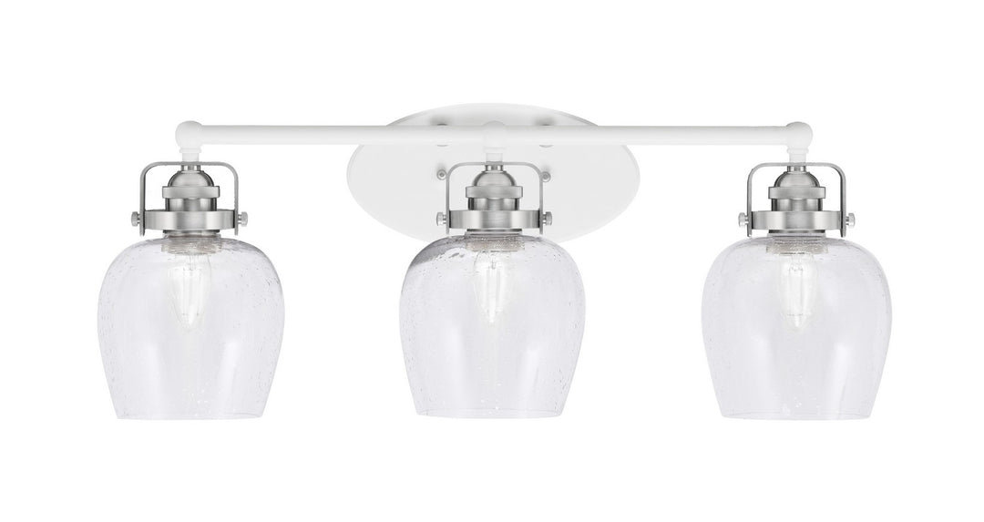 Toltec Easton 1933-WHBN-4810 Bath Vanity Light 26 in. wide - White & Brushed Nickel