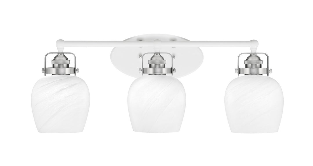 Toltec Easton 1933-WHBN-4811 Bath Vanity Light 26 in. wide - White & Brushed Nickel